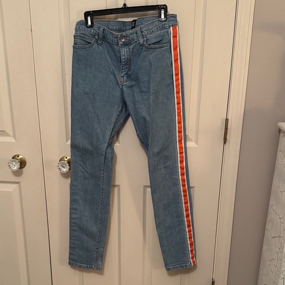 BDG Men’s Blue Jeans with Orange Stripe